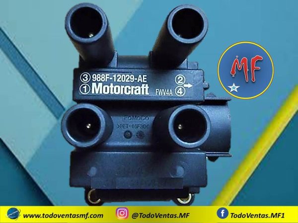 Bobina Ford Fiesta 1.6 / Ranger 2.3 / Focus / Original Motorcraft (DG-536) - Imagen 2