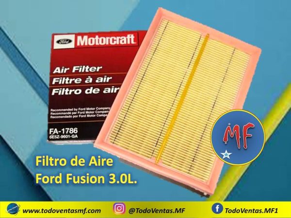 Filtro De Aire Ford Fusion 3.0L Orig. Motorcraft Made In Mexico (FA-1786)