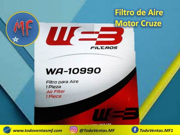 Filtro De Aire Motor Chevrolet Cruze / Orlando – Marca WEB (WA-10990)