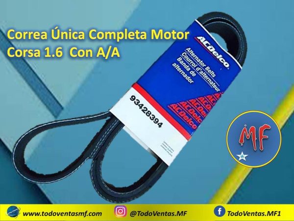 Correa Única completa motor Corsa 1.6 Orig. Acdelco (93428394)
