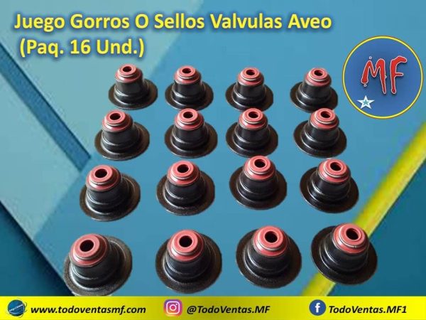 Juego Gorros O Sellos Valvulas Aveo Made In Korea (16 Und.) (1141025-S)
