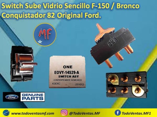 Switch Sube Vidrio Sencillo Ford