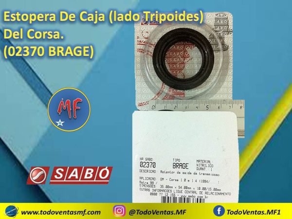 Estopera De Caja (Lado Tripoides) Del Corsa Sabo Original (02370BRAGE)