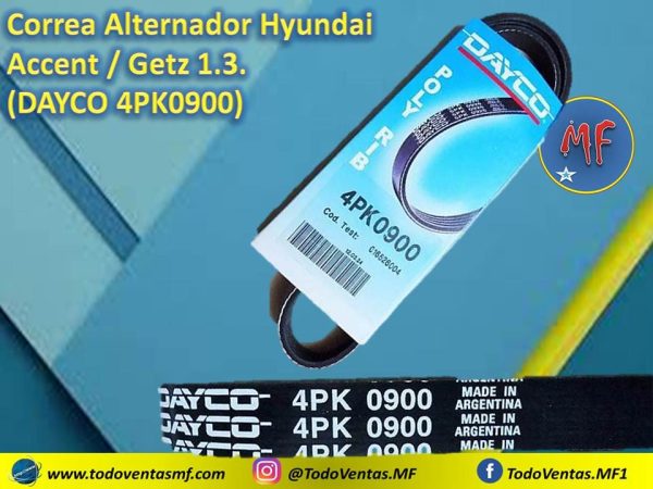 Correa Alternador Hyundai Accent / Getz 1.3 Dayco (4PK0900)