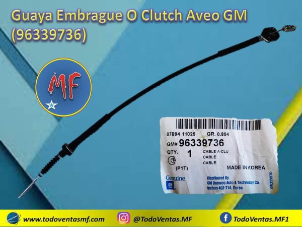 Guaya Embrague O Clutch Aplica Para Aveo Original GM (96339736)
